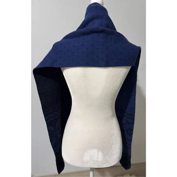 Banana Republic NWT blue snow flake polka dot print scarf wool cotton blend